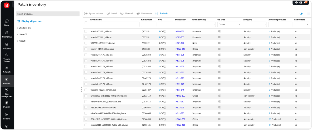 Bitdefender GravityZone - Detailed Patch Inventory