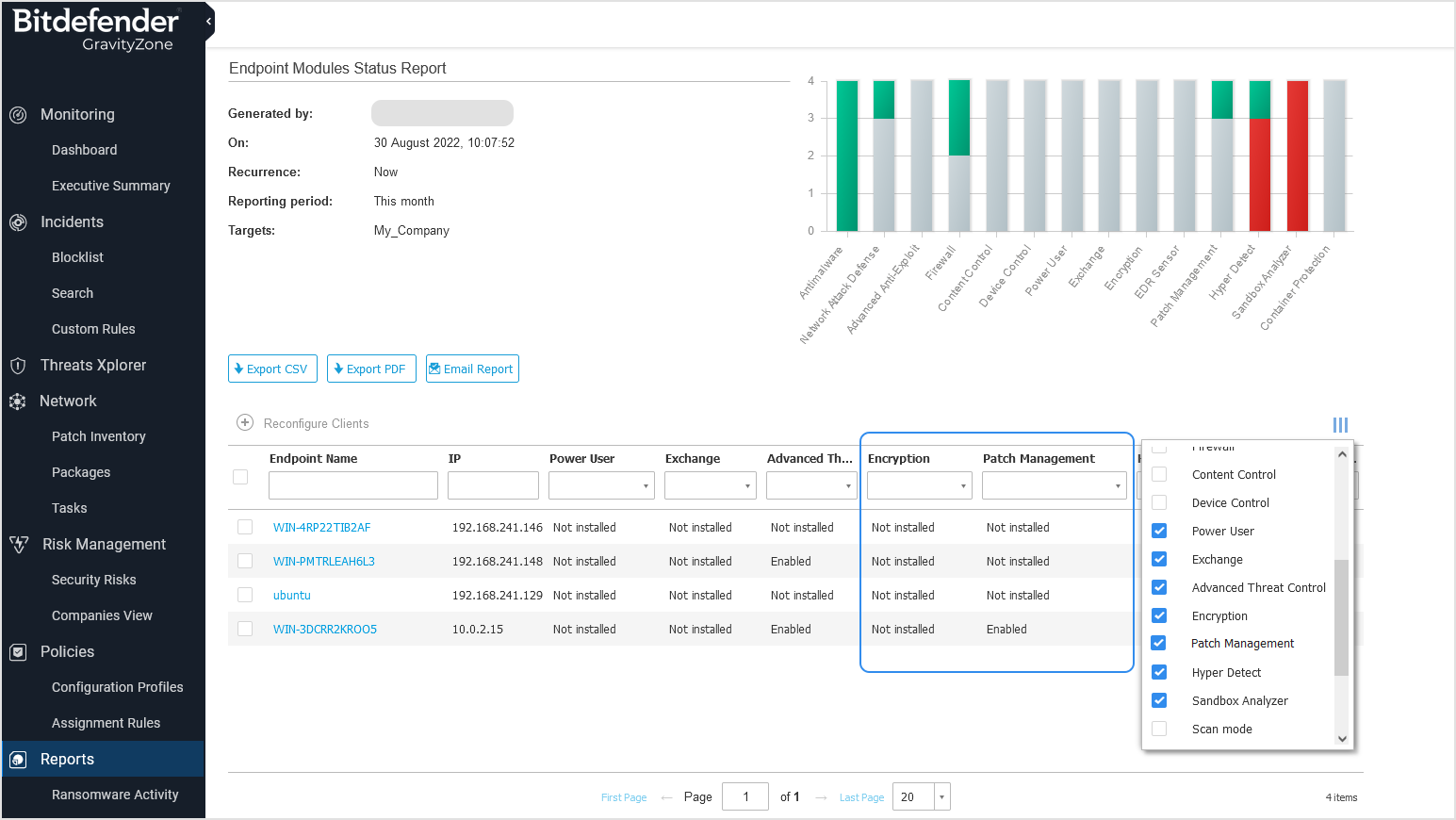 endpoint-modules-status-report.png