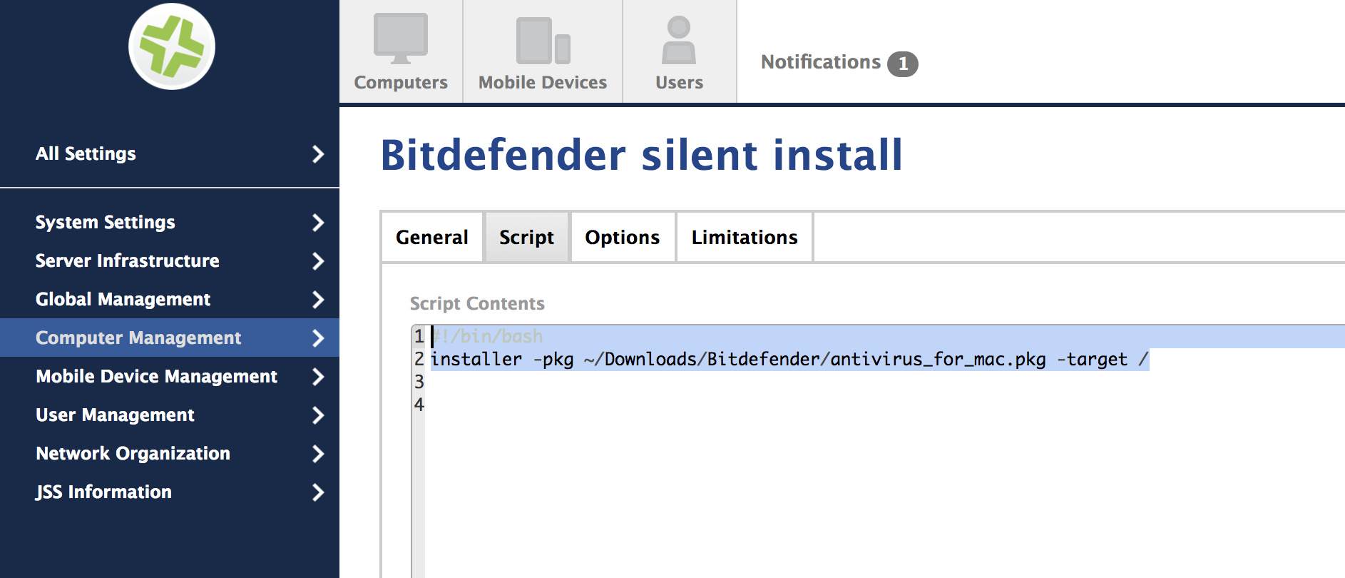 silent install bitdefender