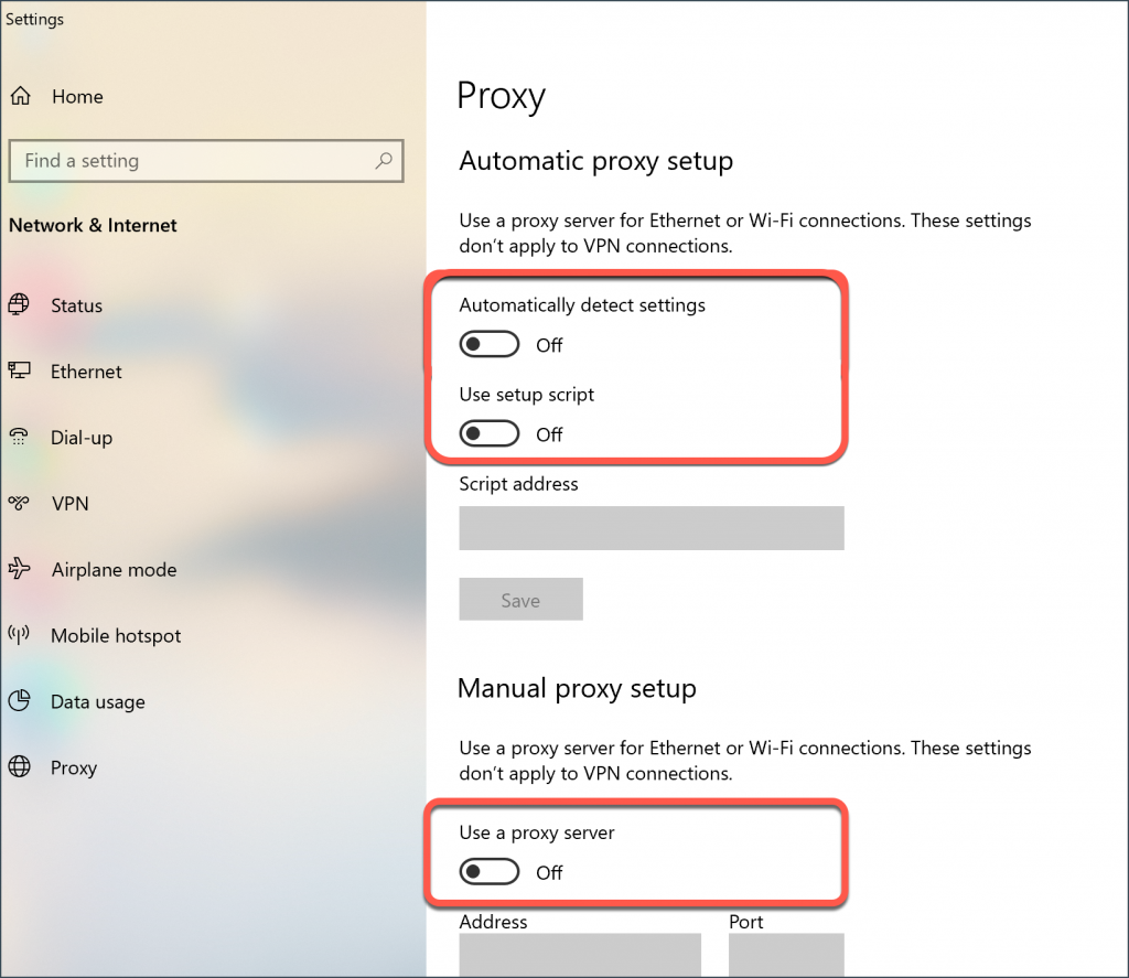 How to remove proxy settings in your browser