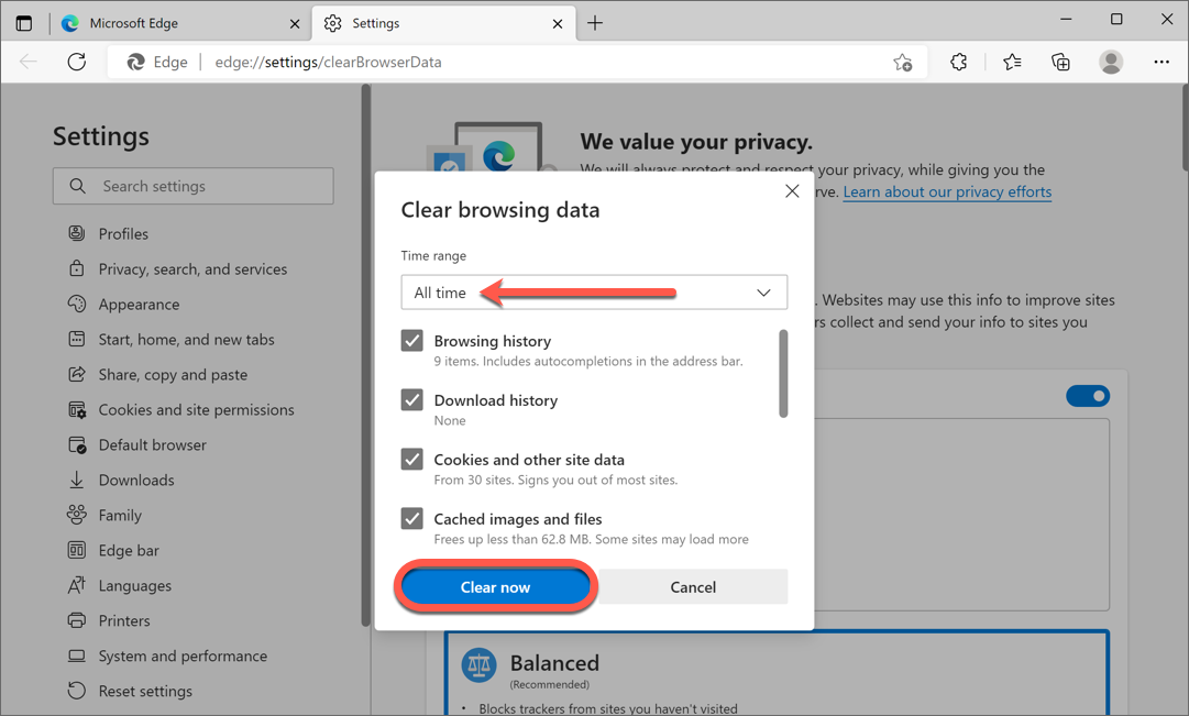 How to reset Microsoft Edge to default settings on Windows