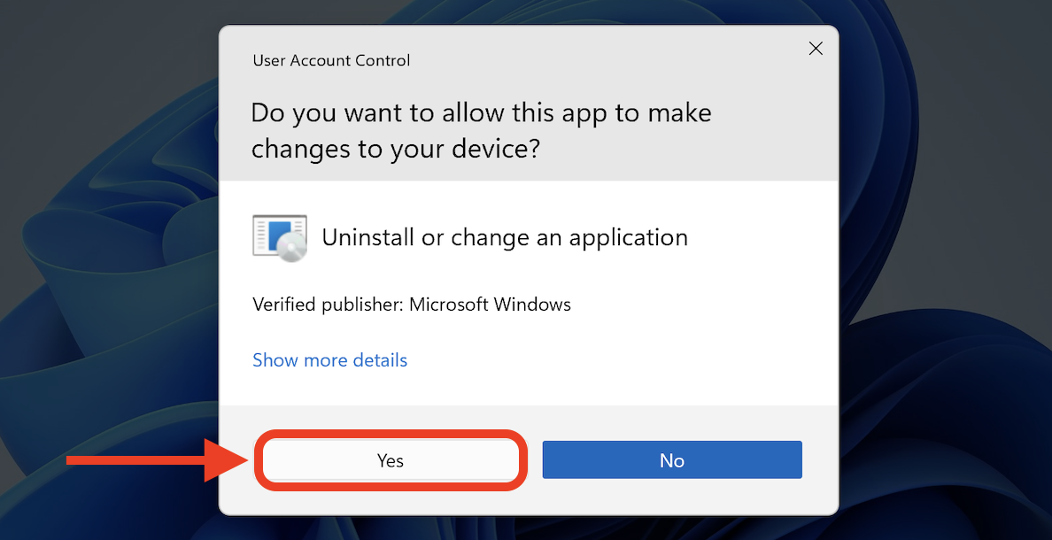 User Account Control - remove apps in Windows