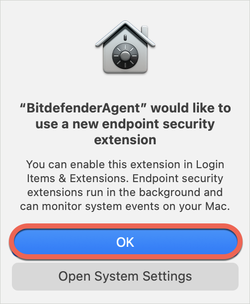 BitdefenderAgent would like to use a new endpoint security extension