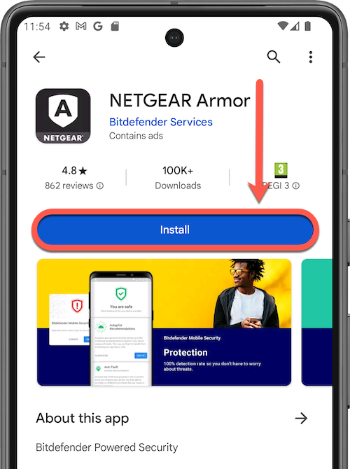 Install NETGEAR Armor - Android