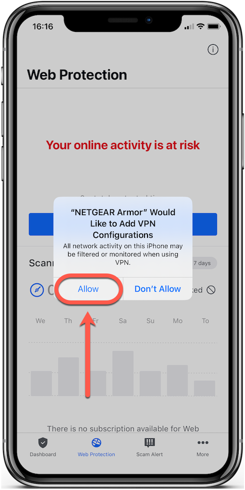 install NETGEAR Armor for iOS - Allow