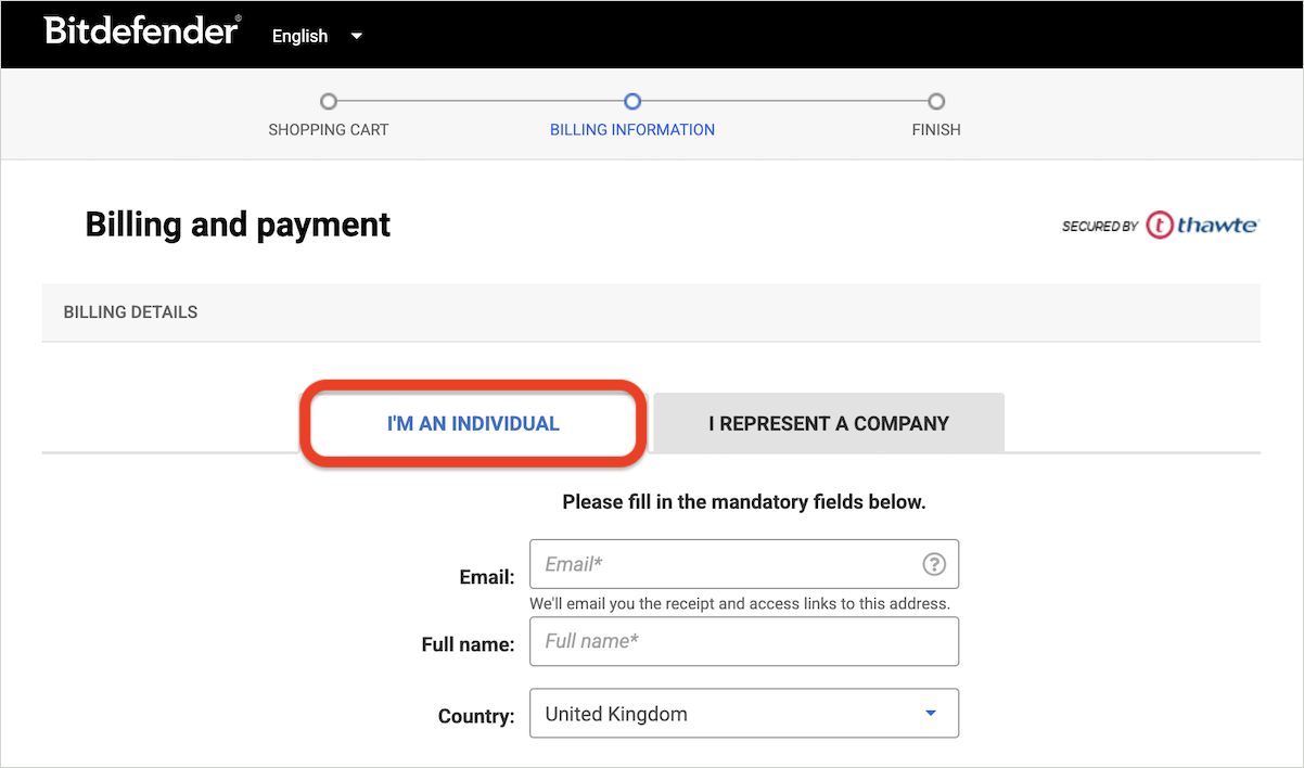 How to place the order as individual