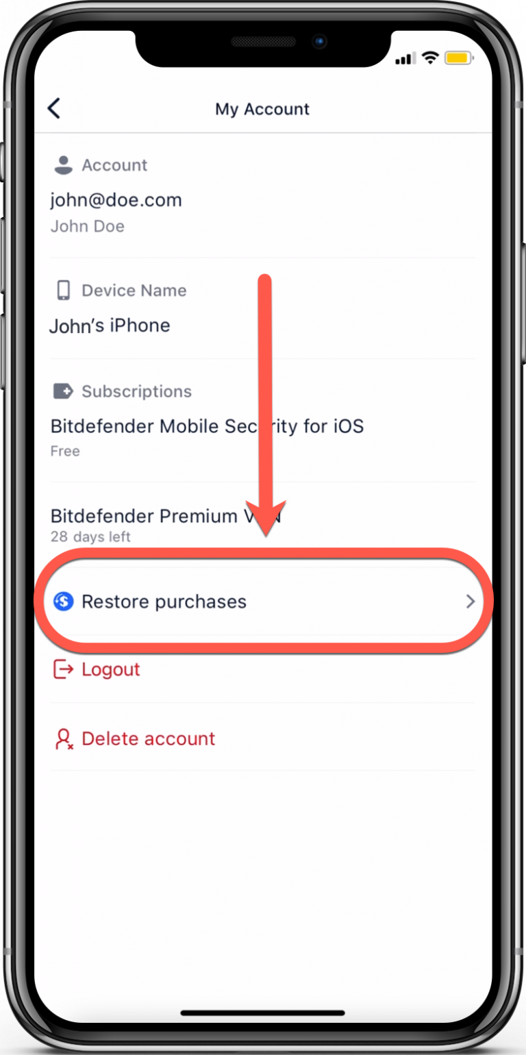 How to Restore Purchases in Bitdefender apps for iPhone & iPad