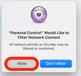 Allow Filter Network Content