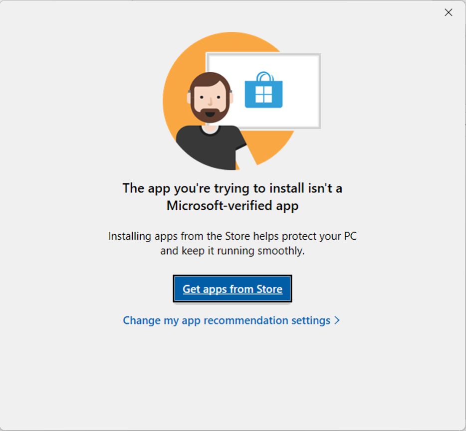 Fix Bitdefender installation error "The app you're trying to install isn't a Microsoft-verified app"