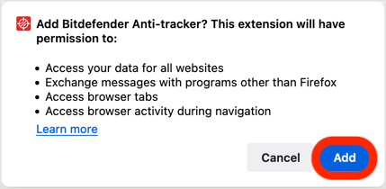 Add Bitdefender Anti-tracker