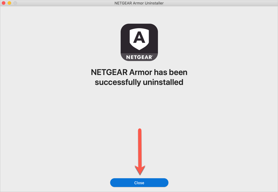 Close - uninstall NETGEAR macOS