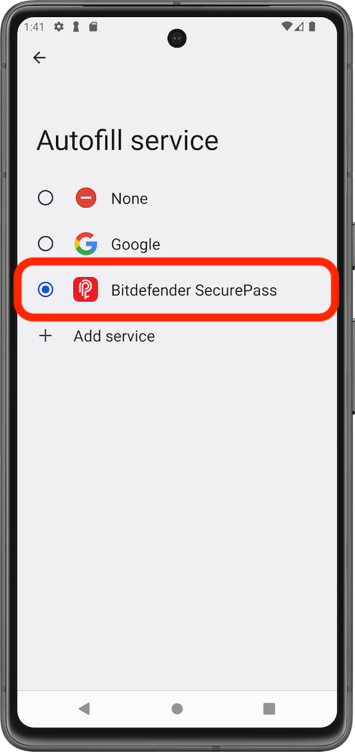 How to autofill passwords on Android using Bitdefender SecurePass