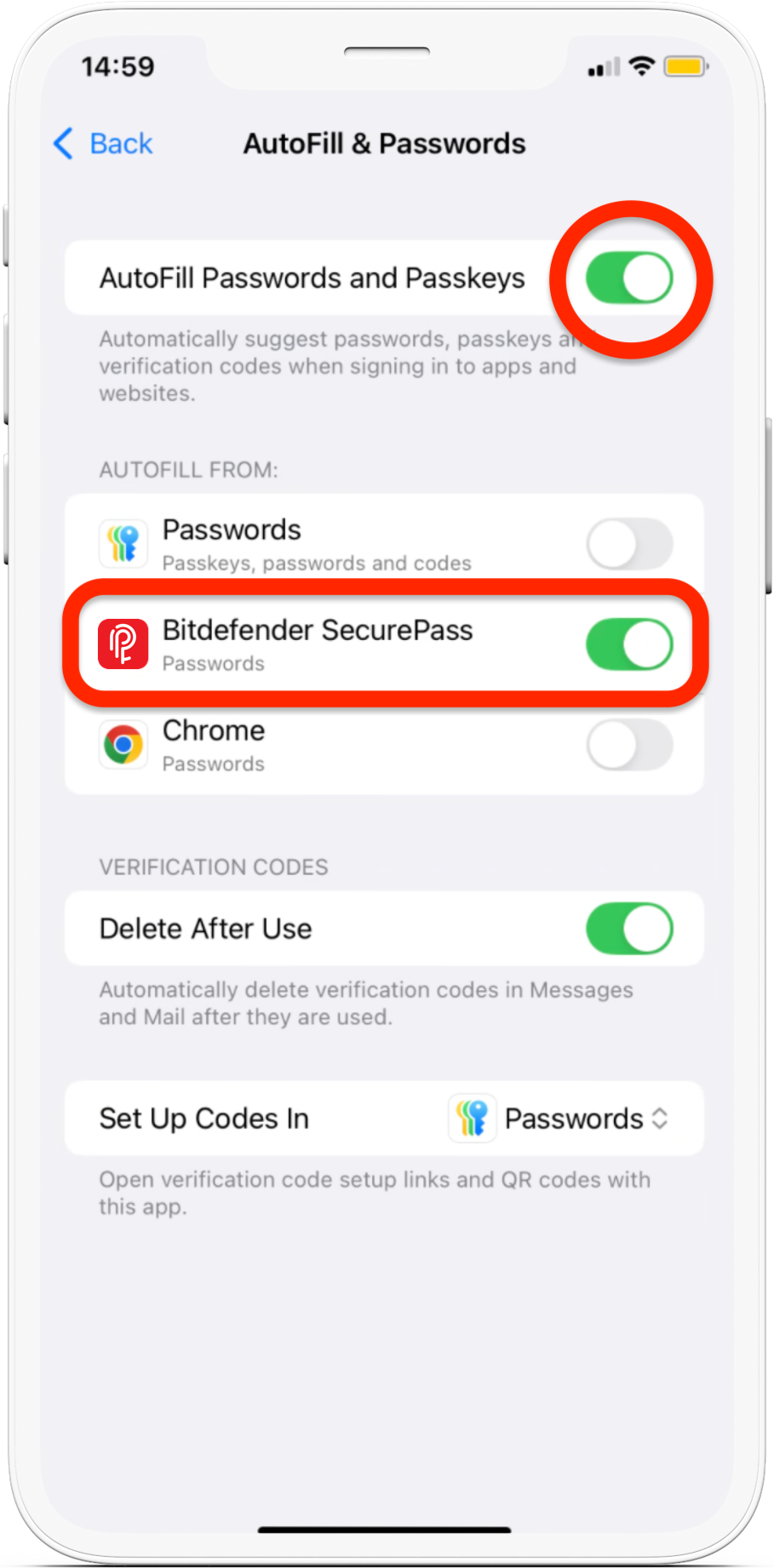 Autofill from Bitdefender SecurePass