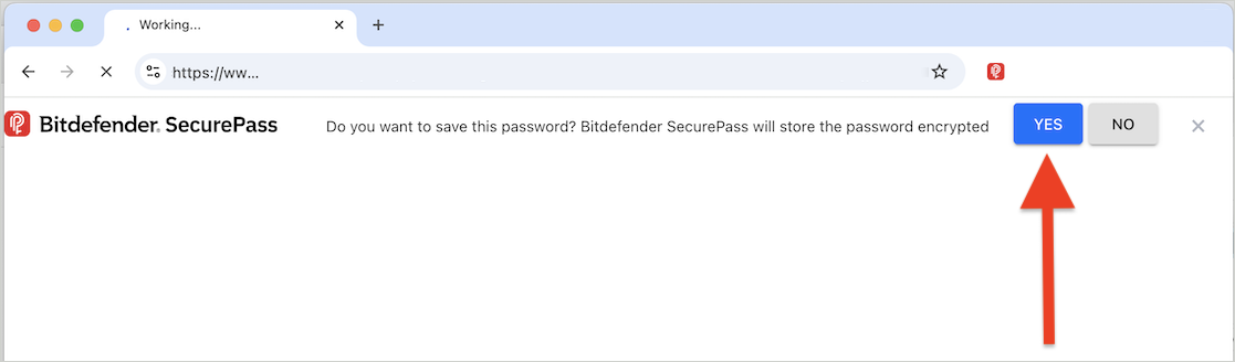 Bitdefender SecurePass autosave prompt