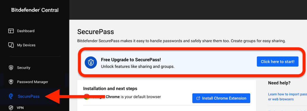 free upgrade to SecurePass