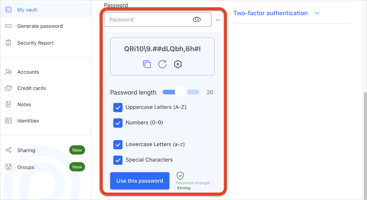 How to manually save passwords in SecurePass