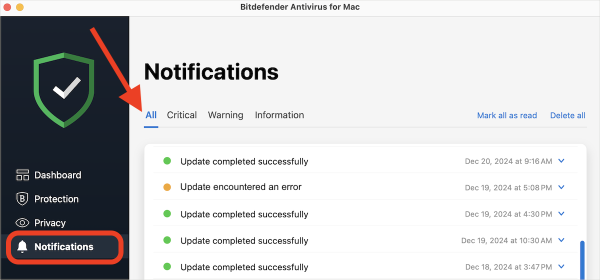 Bitdefender Antivirus for Mac update error